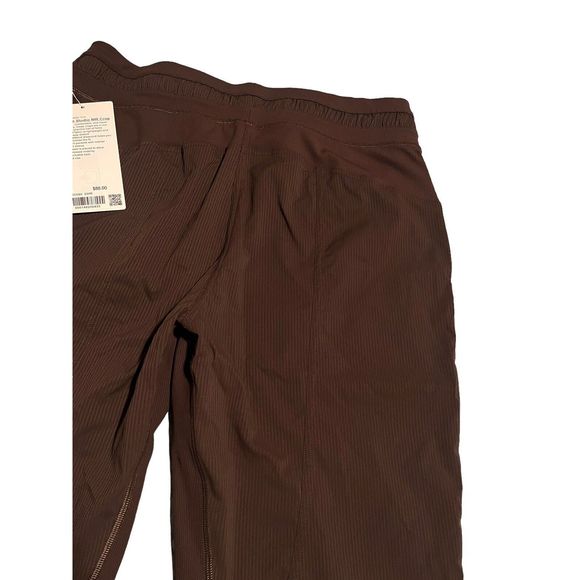 Lululemon Pants Jogger Womens Size 10 Brown Ribbed Dance Studio Cropped NEW - Picture 9 of 15